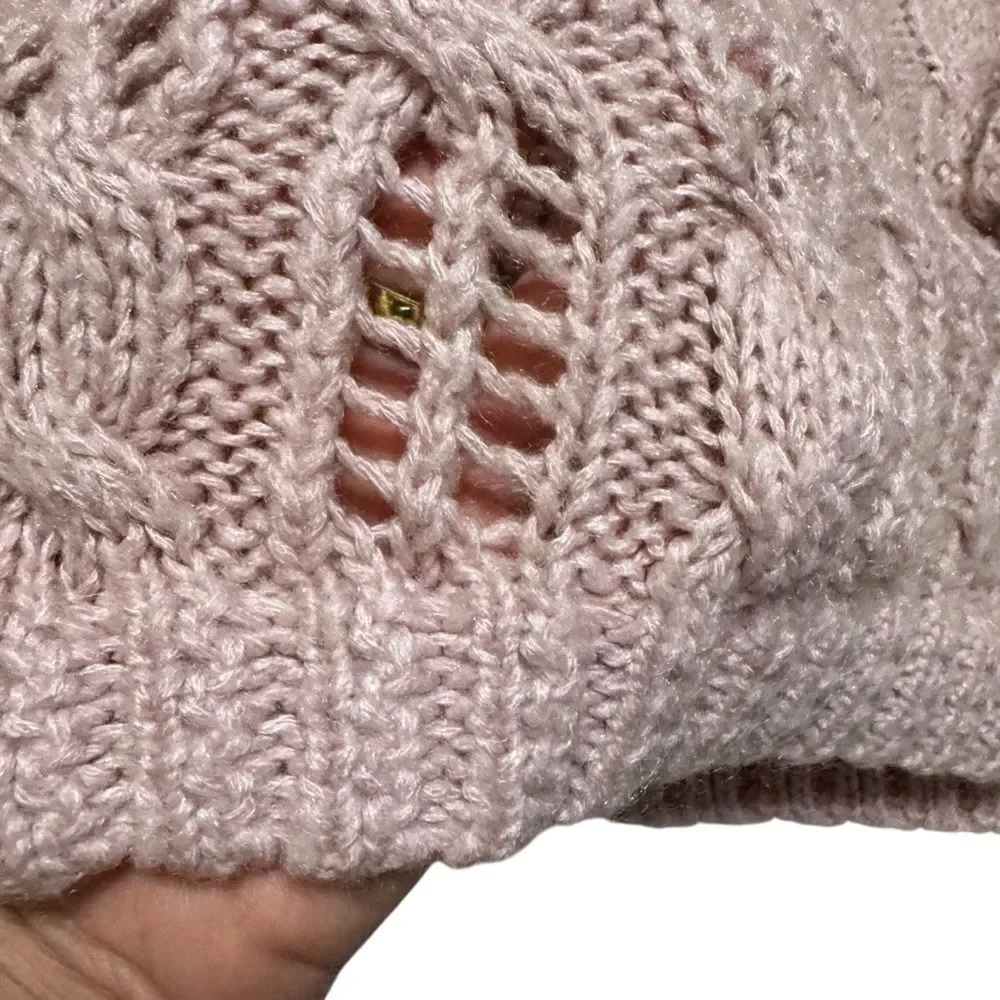 Vintage Ballet Pink Knit Sweater Grandmacore Cottagecore Feminine Size Large - Picture 5 of 6